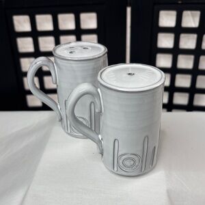 🤍 Arte Italica Bella Bianca Salt & Pepper Set Tall White Ceramic  2.5 X 4 New🤍